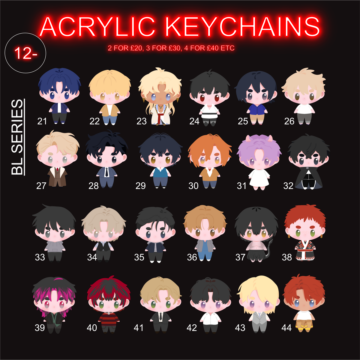 BL Character Keychains (pre-order)