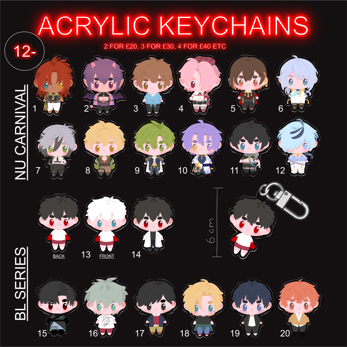BL Character Keychains (pre-order)