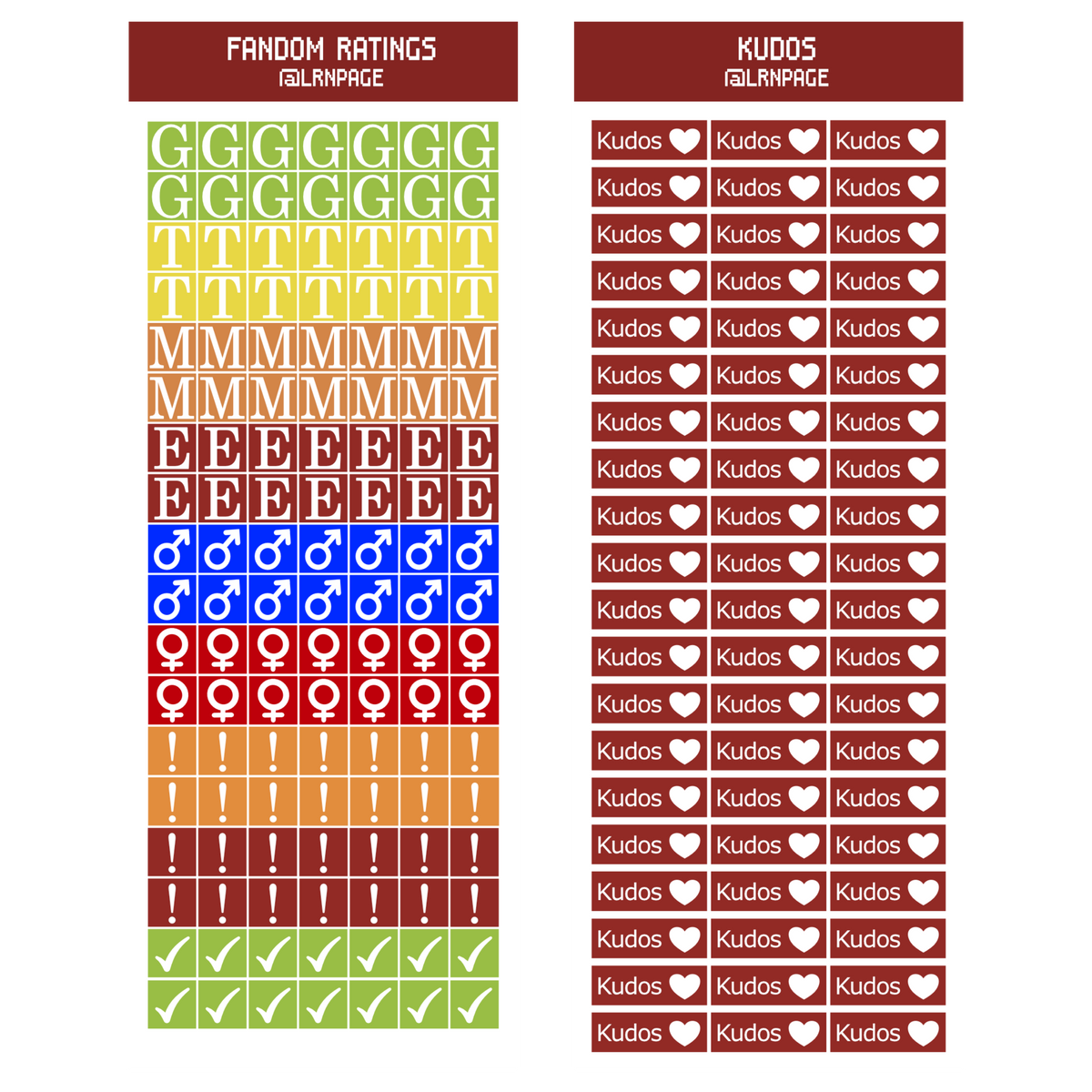 A03 Sticker Sheets