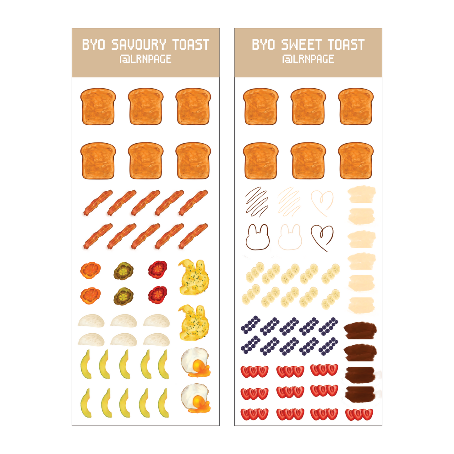 Bunny Boy Bakery Build Your Own Toast Sticker Sheet