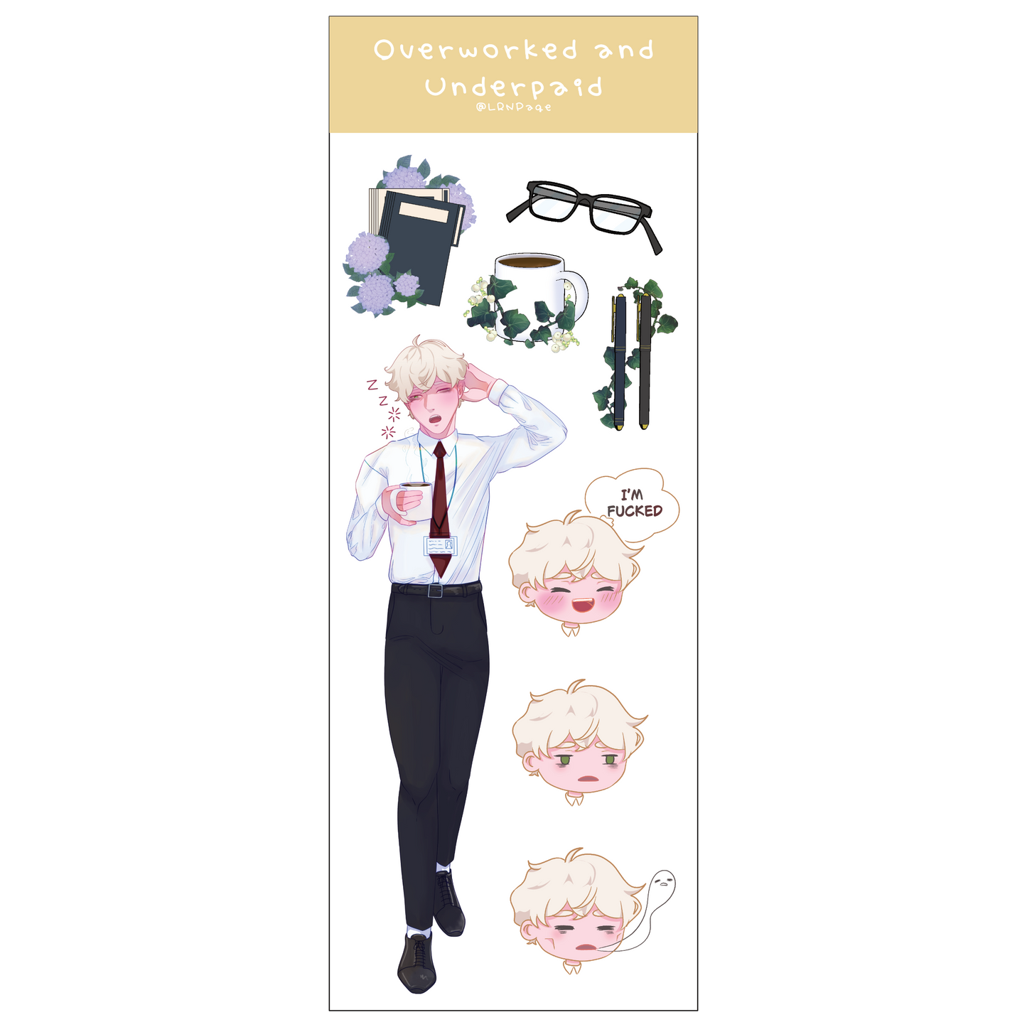 Office Worker Shiro Decorative Stickers