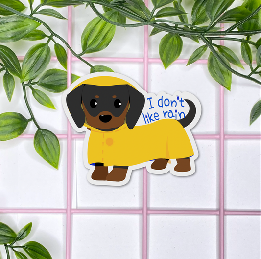 Dottie Dachshund Rainy Day Sticker