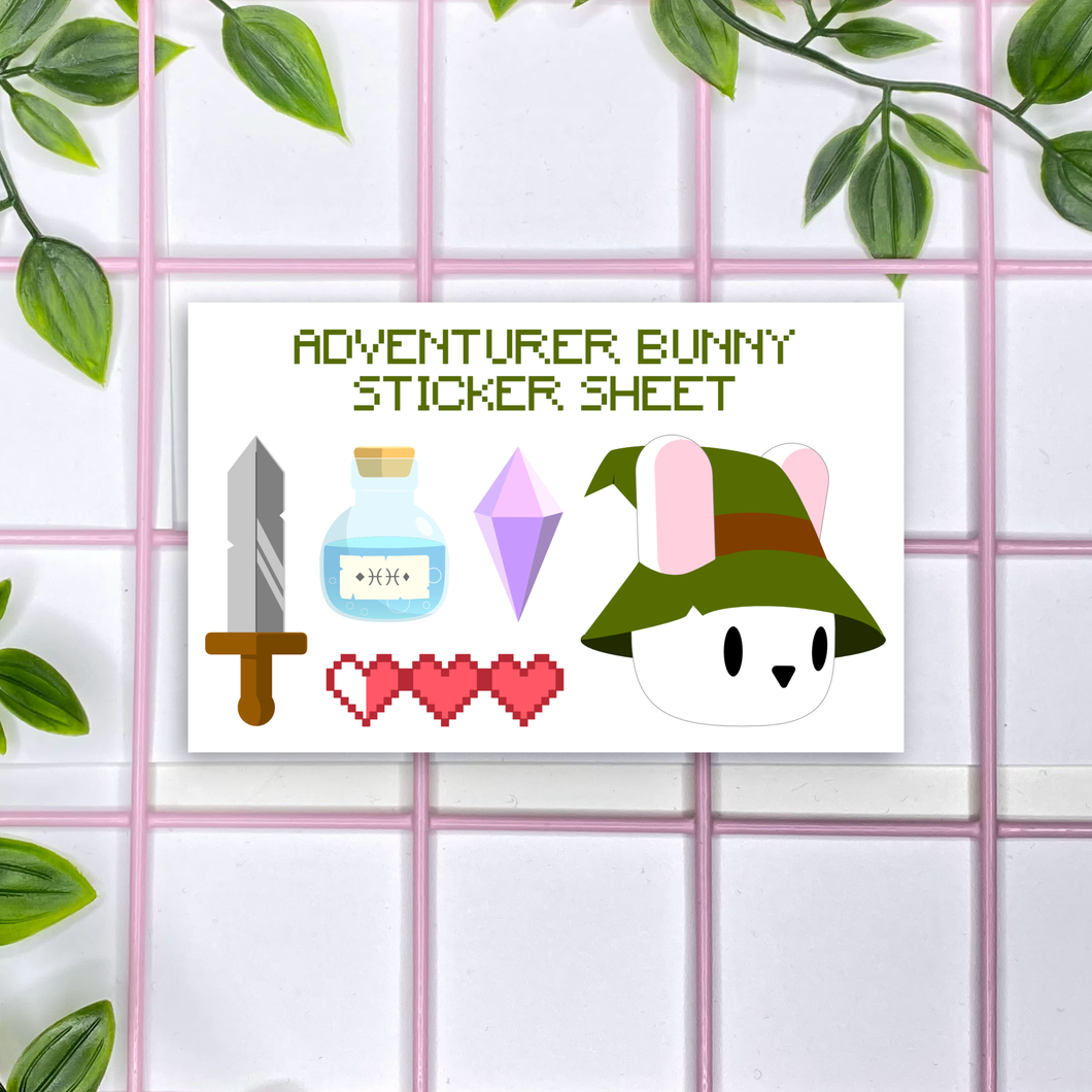 Adventurer Bunny Sticker Sheet