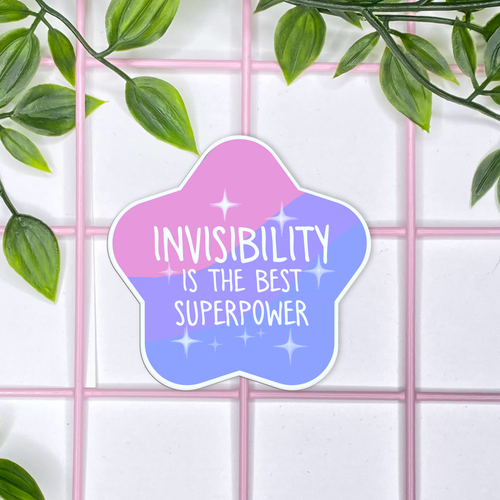 Pun Price Stickers; Bi-Invisibility is the Best Superpower