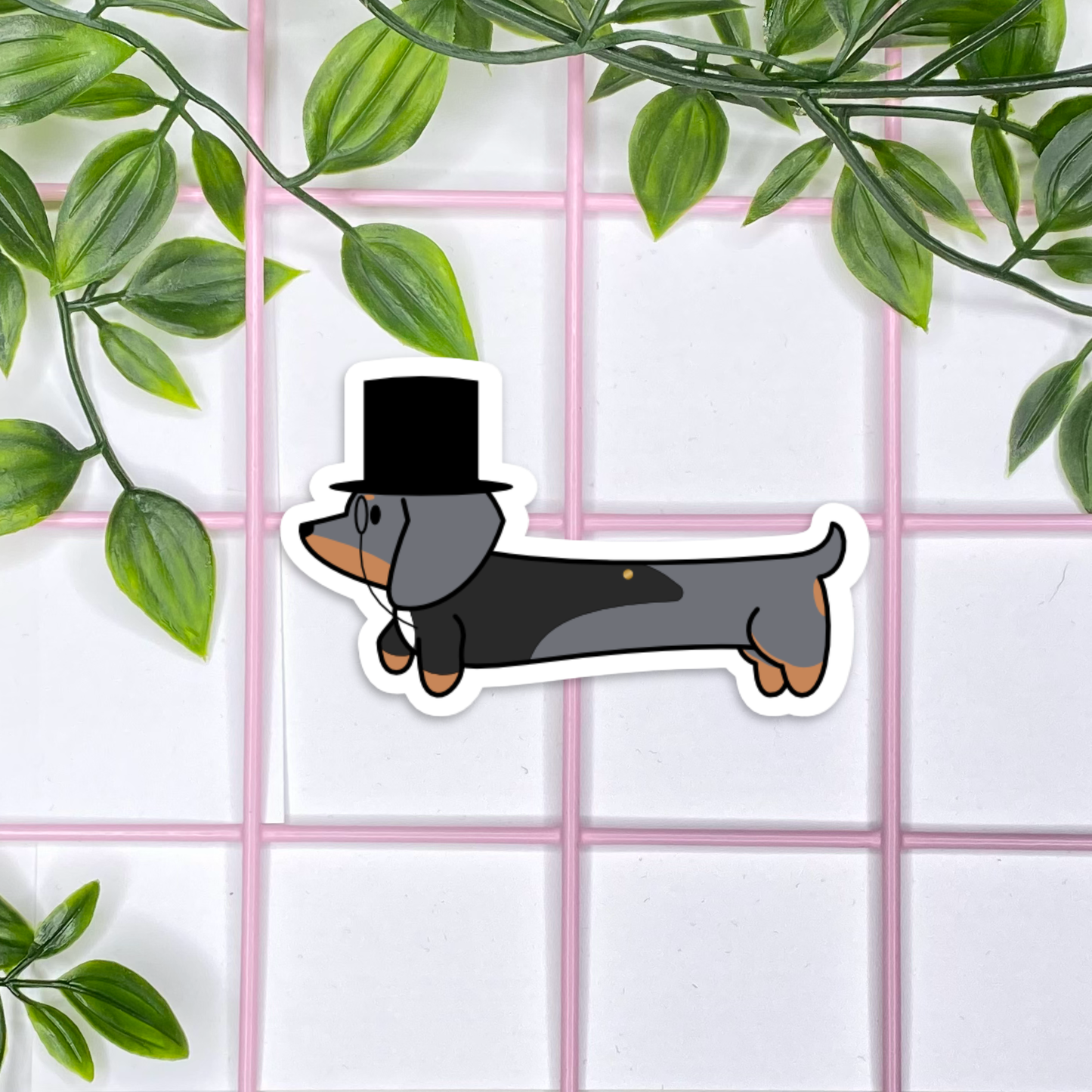 Dapper Dachshund Vinyl Sticker