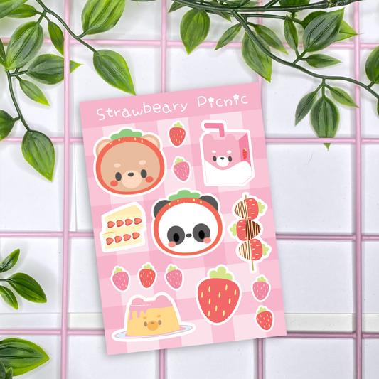 Strawbeary Picnic Sticker Sheet